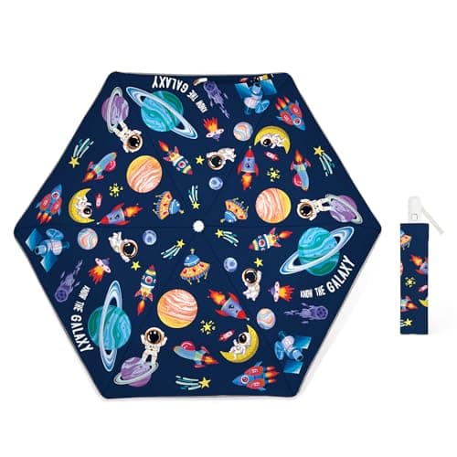 Decalsweet Kids Folding Umbrella,Windproof Automatic UV Umbrella Astronaut