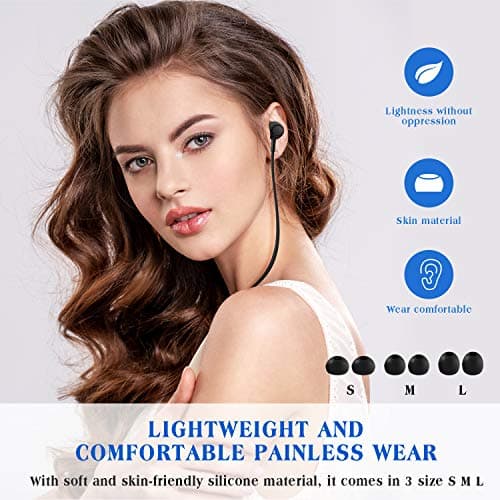 Yiwiso Sleep Headphones, Soft Earphones Wired for Sleeping, Sleep Earpbuds for Side Sleeping, In-Ear Headphones with Mic and Volume Control, Noise-Isolating, Travel, Relaxation (Black) — view 3