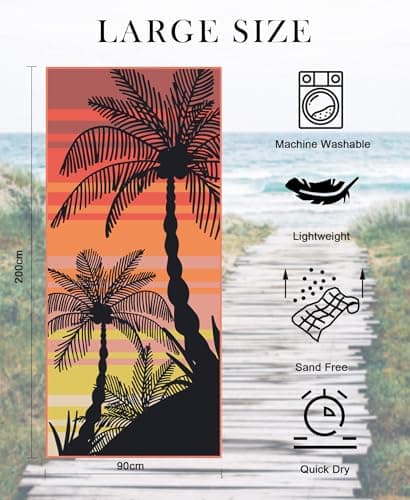 Style Slice Quick Dry Microfibre Beach Towel Palm Sunset 200x90cm — view 6