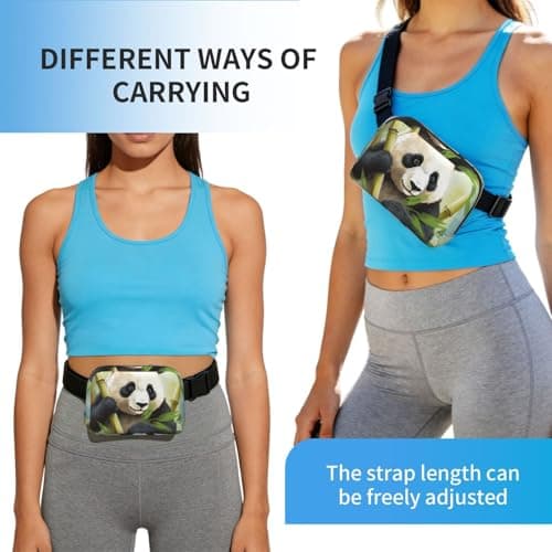 Fanny Pack For Women Men, Bamboo With Panda Everywhere Belt Bag Waterproof Fashion Crossbody Waist Packs With Adjustable Strap Hip Bum Bag For Outdoor Hiking Running Travel — view 6
