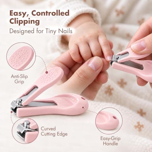 YIVEKO Baby Nail Kit, 4-in-1 Baby Nail Care Set with Cute Case, Baby Nail Clippers, Scissors, Nail File & Tweezers, Baby Manicure Kit and Pedicure kit for Newborn, Infant, Toddler, Kids-Owl Green — view 3