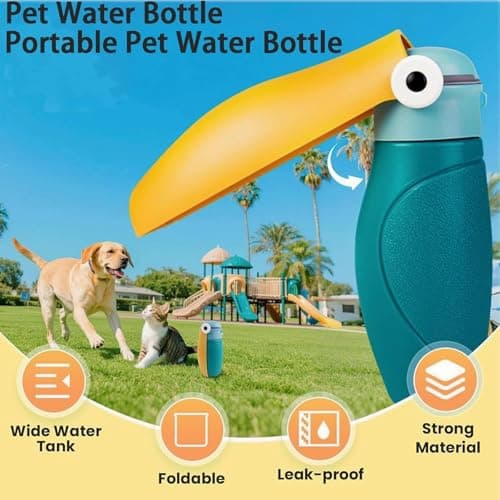 AXYOUCUN Leak Proof Pet Water Bottle 180° Foldable Portable Drinker for Cats Dogs Outdoor Travel Water Dispenser for Walking Hiking (300ML) — view 4