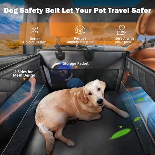MIXJOY Large Dog Car Seat for Dogs, Waterproof Car Back Seat, Up to 68kg — view 4