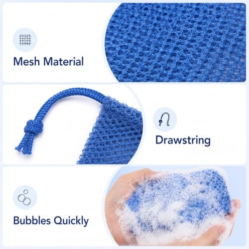 Mesh Soap Saver Bags 7 Pack, Drawstring Shower Pouch for Travel & Home — view 4