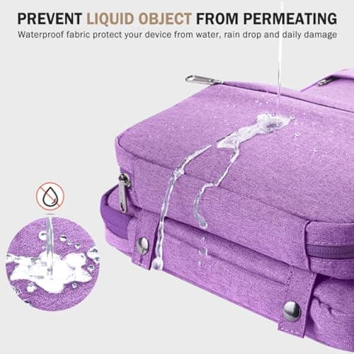Voova Laptop Sleeve 13-14 Inch, Waterproof Case with Pouch, Lavender — view 3