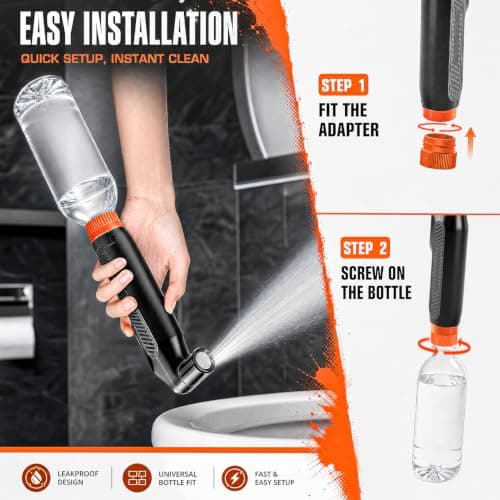2-in-1 Electric Portable Bidet for Camping, 1600mAh High Pressure Handheld Bidet with Dual Spray Modes, LED Display, 2.5L Tank, IPX6 Waterproof Bidet Sprayer Travel Bidet for Personal Hygiene — view 4