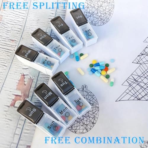 2‑Pack Weekly Pill Box Organiser, 7‑Day AM PM Portable Travel Tablet Case — view 5