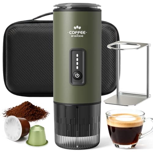 GVODE Portable Coffee Machine with Battery, 20 Bar Espresso Machine 3-in-1
