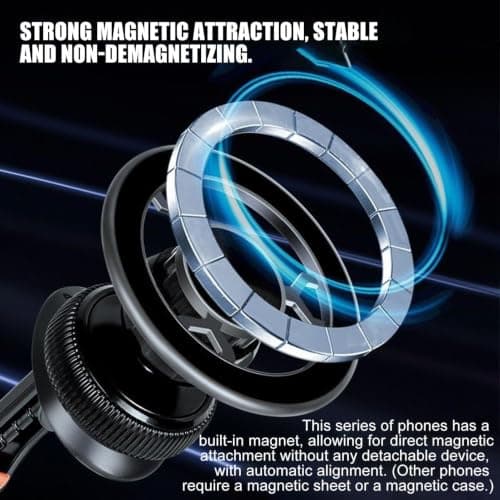 Car Phone Vent Holder - Magnetic Vacuum Stand | Zinc Alloy Mount — view 5