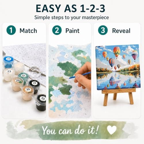 EXERZ Rolled Up Canvas Paint by Numbers Kits 30x40cm Landscape Balloon — view 4