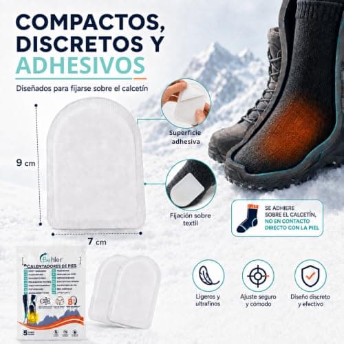 Behler Foot Warmers 10 Pack (5 Pairs) Heat Patches Air Activated Stickers Up to 8 Hours Natural Heat for Skiing, Hiking, Camping, Hunting and Outdoor Work — view 3