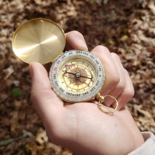 Early Buy Vintage Luminous Pocket Compass, Waterproof for Camping & Hiking — view 4