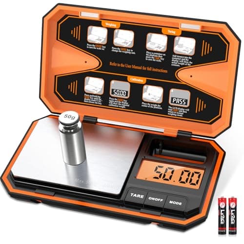 ORIA Digital Pocket Scale, 500g x 0.01g Mini Jewellery Scale, Orange