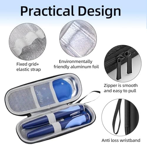 QILUCKY Insulin Cooler Travel Case, Diabetic Travel Case with 2 Nylon Ice Packs, Diabetic Supplies Insulin Pen Case, Portable Insulin Travail Case(Black) — view 4