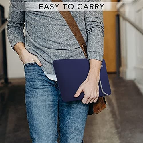 Vibe 16 Inch Laptop Sleeve Protective Case [Skin Pouch Cover] Neoprene Sleeve Compatible for MacBook Pro 2019, 15-inch old MacBook Pro Retina, 15-inch Surface Book, Lenovo IdeaPad S145 Blue — view 3