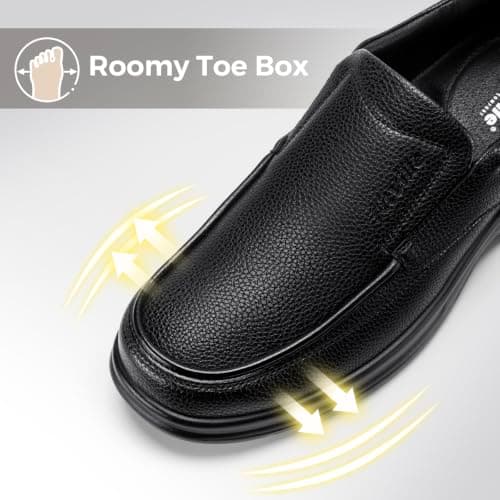 FitVille Men's Loafers Wide Fit Slip On Leather Dress Shoes — view 3