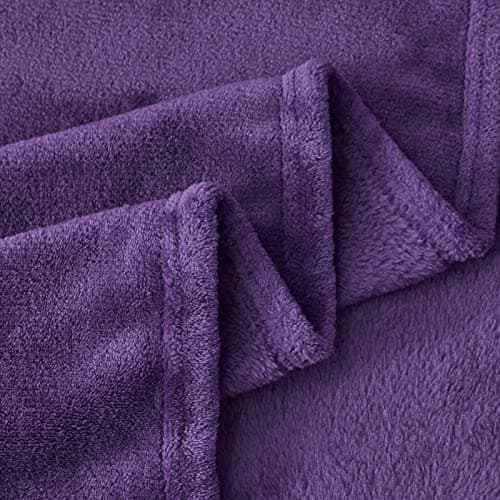 Aisbo Purple Throws Blanket for Sofas - Single Fluffy Blanket Bed Throw Fleece, Warm Soft Flannel Blanket for Couch, 130x150cm — view 5
