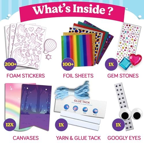 Funcils Foil Art Craft Kit - Unicorn & Princess Sticker Activity for Kids — view 2