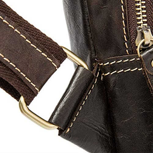 Xieben Vintage Leather Waist Bag Fanny Pack for Men Women Travel Hunting Hiking Climbing Multi-Purpose Hip Bum Belt Slim Cell Phone Purse Wallet Pouch Brown — view 6