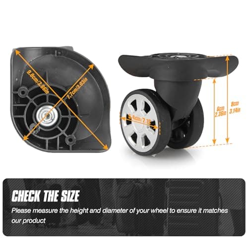 Volein 1 Pair Suitcase Replacement Wheels Luggage Wheels Replacement(V045) — view 2