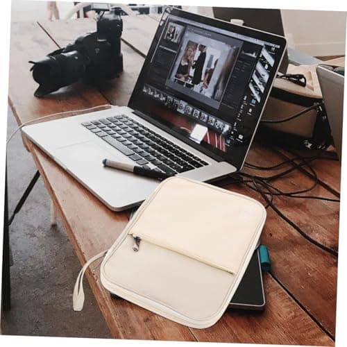 HOMSFOU Travel Cable Organizer Bag for Men Women Teens Electronics Storage Case with Multiple Compartments for Chargers Cords USB Cables Power Adapters Hard Drives Memory Cards Beige — view 6