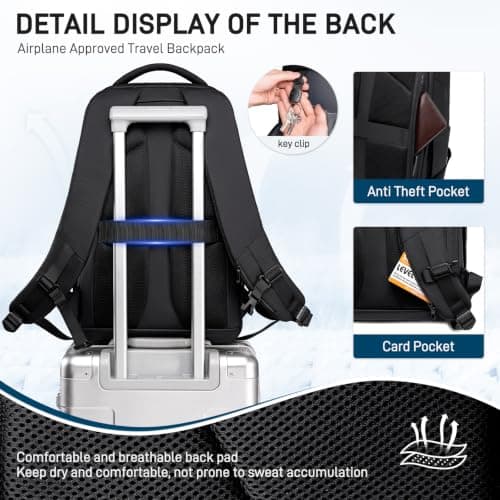 FENRUIEN 15.6 Inch Business Laptop Backpack Expandable 20-29L for Men Women — view 4