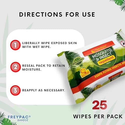 3 Pack Insect & Mosquito Repellent Wipes, DEET Free, Biodegradable — view 6