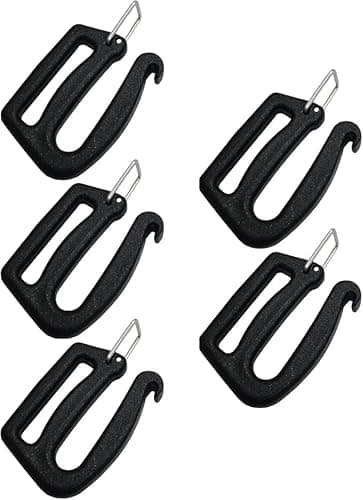 Opemg 12 Pcs Black 25mm/1inch G Hook Webbing Connecting Buckles Adjustable Plastic Tri-Glide Slides Backpack Strap Clips Replacement for Luggage Outdoor Camping Sports Buckles — view 5