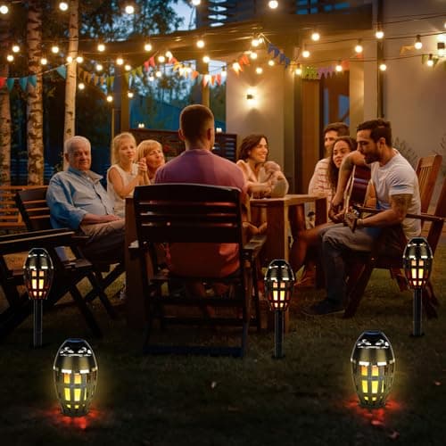 ALLOMN LED Bluetooth Flame Speakers, Outdoor LED Flame Effect Bluetooth Speaker Wireless Portable Waterproof LED Flame Speaker with Stake for Camping Patio Garden Yard BBQ Party, Valentine's Day Gift — view 2