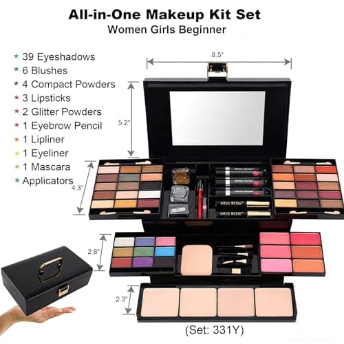 All in One Full Makeup Kit, Makeup Gift Sets for Women, Make Up Set for Teenage Girls with Foundation, Eyeshadow, Lipstick, Eyeliner - Complete Cosmetic Gift Set for Beginners and Professionals — view 2
