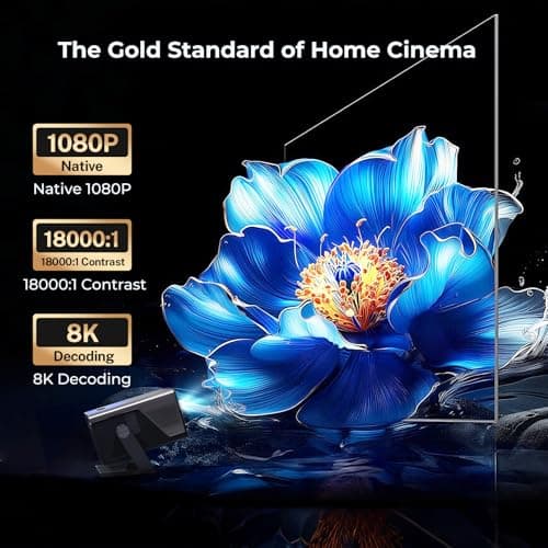 2000 ANSI Native 1080P Smart Projector, 4K Supported, Android 14 projectir Mini Projector with WiFi & Bluetooth, Auto Focus, Keystone, 4k projector Home Cinema for Bedroom & Outdoor projecter X7 — view 4
