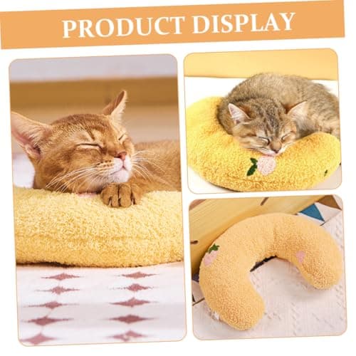 VICASKY 2pcs U-shaped Cat Pillow for Pets Soft and Comfortable Neck Support Made of Flannelette and Pearl Cotton, Washable Kitten Pillow for Sleeping and Hugging — view 4
