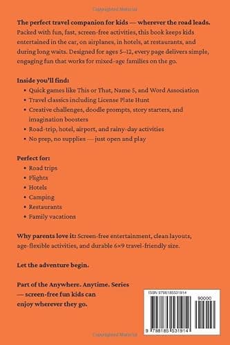 The Ultimate Travel Activity Book for Kids – Orange Edition: Road Trips, Flights, Hotels & Vacations · Games, Puzzles, Challenges & Screen Free Fun (ANYWHERE. ANYTIME. SERIES) — view 2