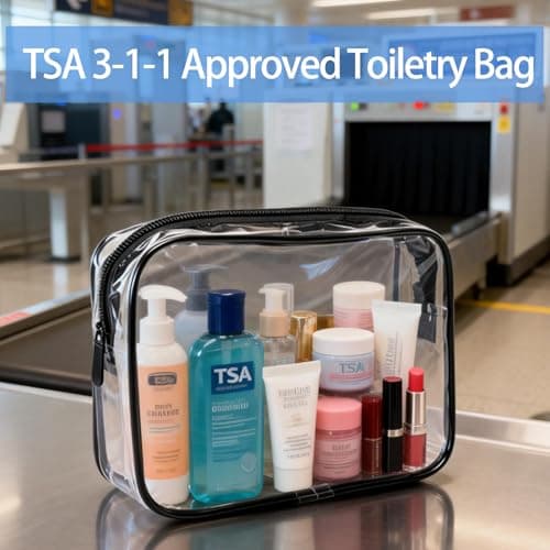 3 Pcs Clear Toiletry Bags for Travel, TSA Approved See Through Wash Bag, Waterproof PVC Clear Makeup Bag Cosmetic Pouch, Transparent Liquid Bags for Airport Hand Luggage — view 3