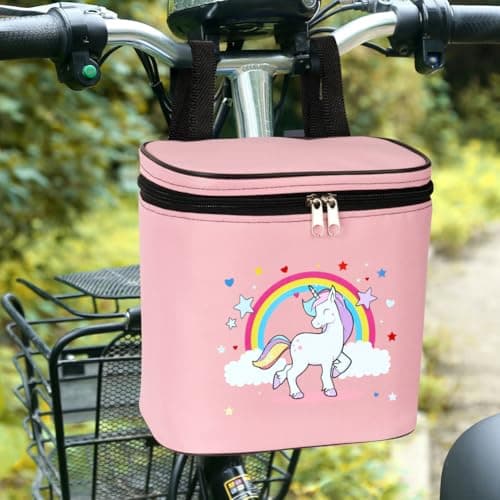 flintronic Bike Basket Kids, Detachable Cycle Front 210D Oxford Cloth Basket Carrier Bag, with Removable lid, Waterproof Cycle Baskets for Girls Boy — view 6