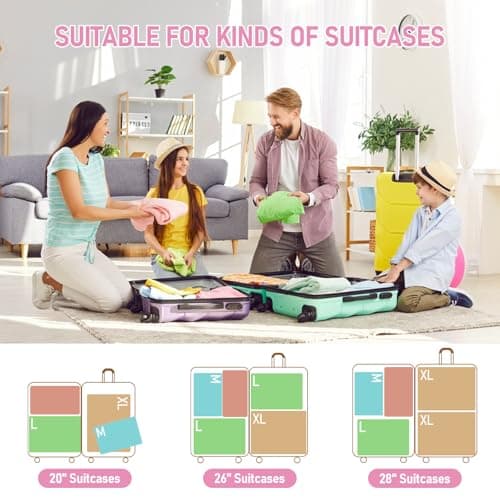 Compression Packing Cubes for Travel, Travel Essentials Luggage Organizer bags for Suitcase, Durable Compression Travel Packing Cubes for Carry on Backpack — view 6