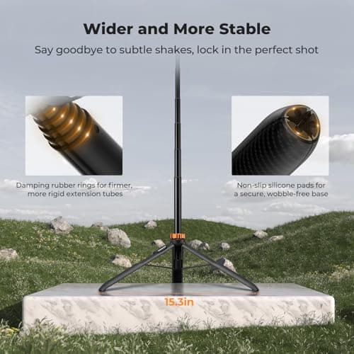 K&F CONCEPT 69"/175cm Phone Selfie Stick Tripod with Phone Holder — view 6