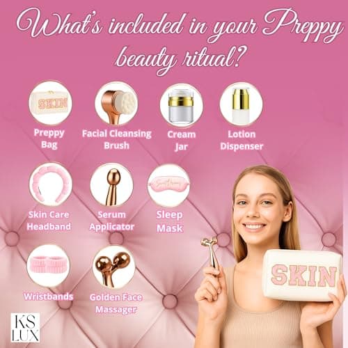 Skin care gift sets for women, preppy skin care for teenage girls, skincare gift set for women, korean skincare set for teenagers girls, beauty gifts sets for women, preppy stuff for girl, KS LUX — view 3