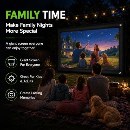Ptsuker 16FT Inflatable Projector Screen, Outdoor Movie Screen with Air Blower, Front and Rear Projection, 16:9 Portable Cinema Screen for Garden, Camping, Parties and Family Movie Nights — view 5
