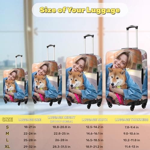 XUNQI XUFA Personalised Suitcase Cover | Custom Luggage Cover with Photo/Text/Logo |Fits Sizes 18-32 Inch |Unique Travel Luggage Accessories Gift for Family, Couple & Friends — view 2