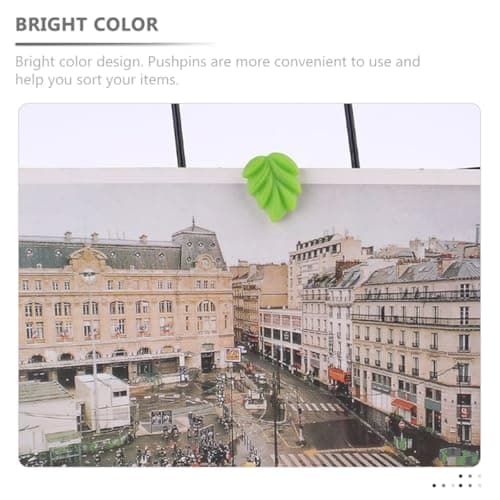 Leaf Shaped Green Push Pin 30pcs Resin Metal Decorative Tacks — view 6