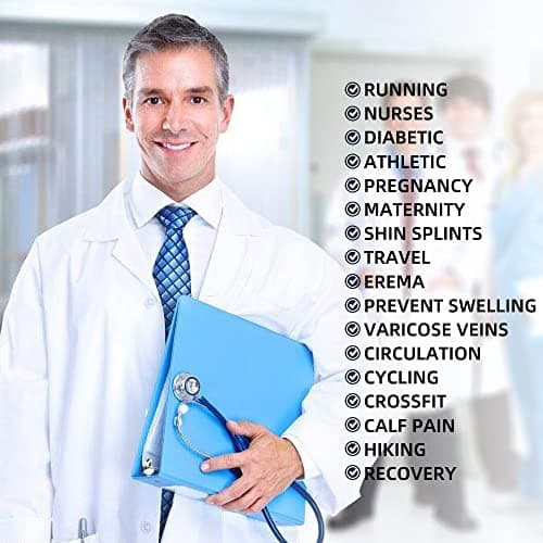 7 Pairs Compression Socks for Women & Men 15-20 mmHg is Best Athletic & Medical for Running Flight Travel Nurses — view 4