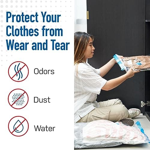 Spacesaver Vacuum Storage Bags for Clothes with Hand Pump, Medium, 8-Pack — view 6