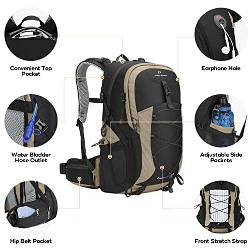 Maelstrom 40L Hiking Backpack, Lightweight Camping Daypack with Rain Cover — view 3