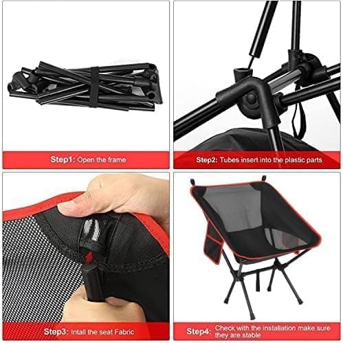 Nestling Ultralight Folding Camping Chair - Compact, Portable (Red) — view 5