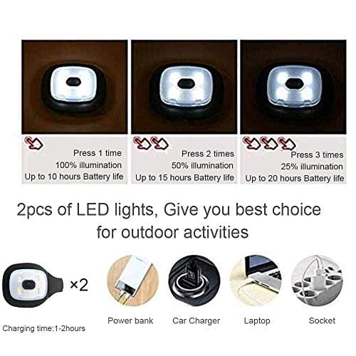 COTOP Unisex LED Headlamp Beanie Cap Men's Women Gift Winter Warm Beanie Hat Hands Free Lighted Beanie Cap for Dog Walking Night, Running, Camping,Hiking Black — view 6