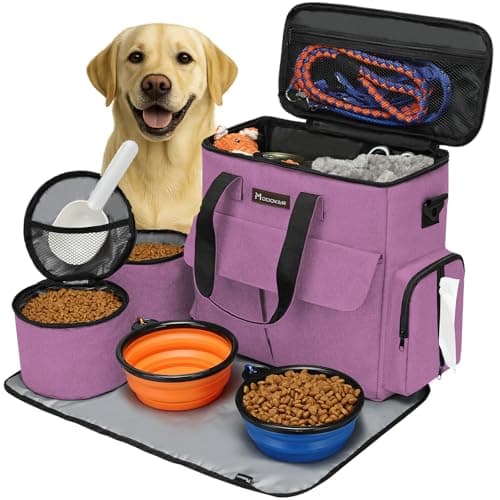 Airline Approved Pet Travel Bag, Weekend Travel Set for Dog and Cat, Tote Organizer with Multi-Function Pockets, Pink