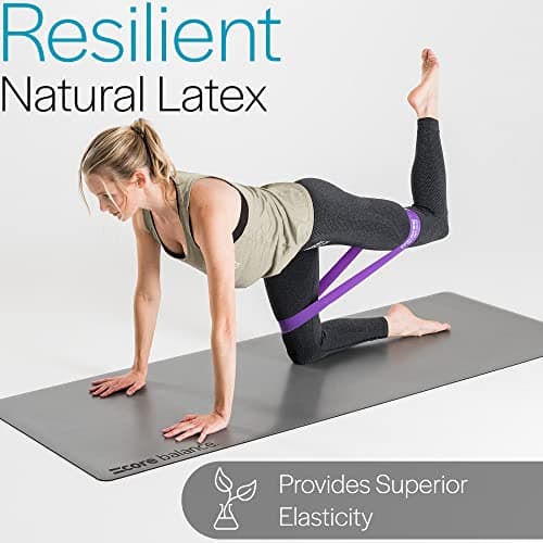 Core Balance Mini Resistance Bands Set Of 5 With Bag Small Latex Loop For Hip Legs and Glutes — view 4