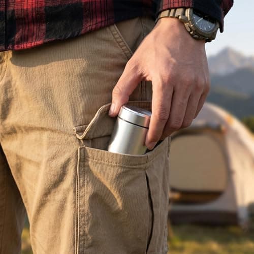 Hopzab 2PCS Aluminium Storage Tins, Travel Spice Containers, Camping Essentials, Hiking Accessories, Secure Screw-Top Airtight Tins, Portable Mini Size (Black & Silver) — view 5