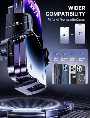 2026 Newest Car Phone Holder Air Vent, Upgrade Hook Clip Mobile Phone Holder for Cars, 360° Rotable Car Phone Mount, Handsfree Phone Cradle for iPhone 15 14 13 12 Pro Max All 4''-7'' Smartphones — view 3